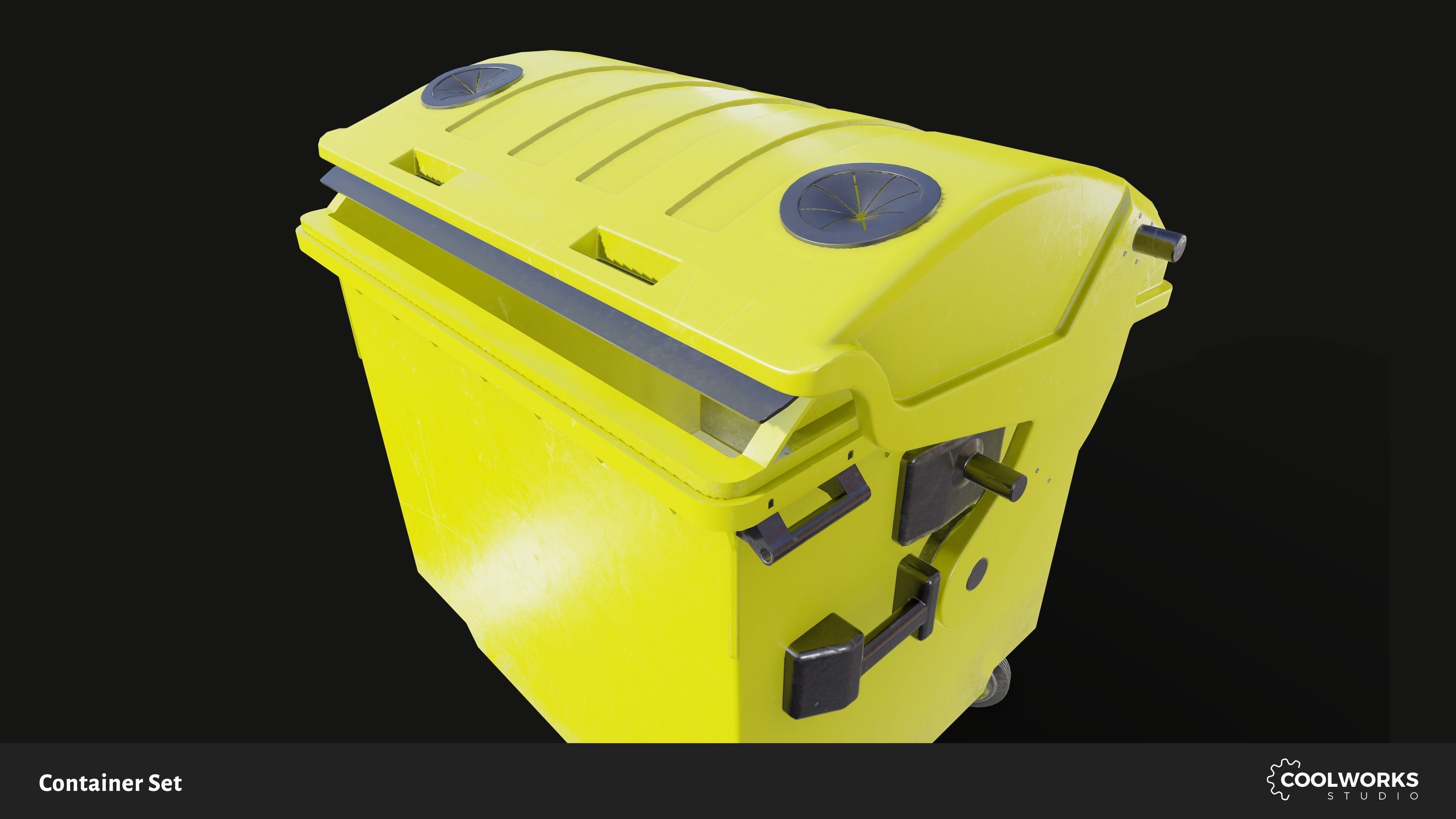 Container Set Low-poly 3D model_44