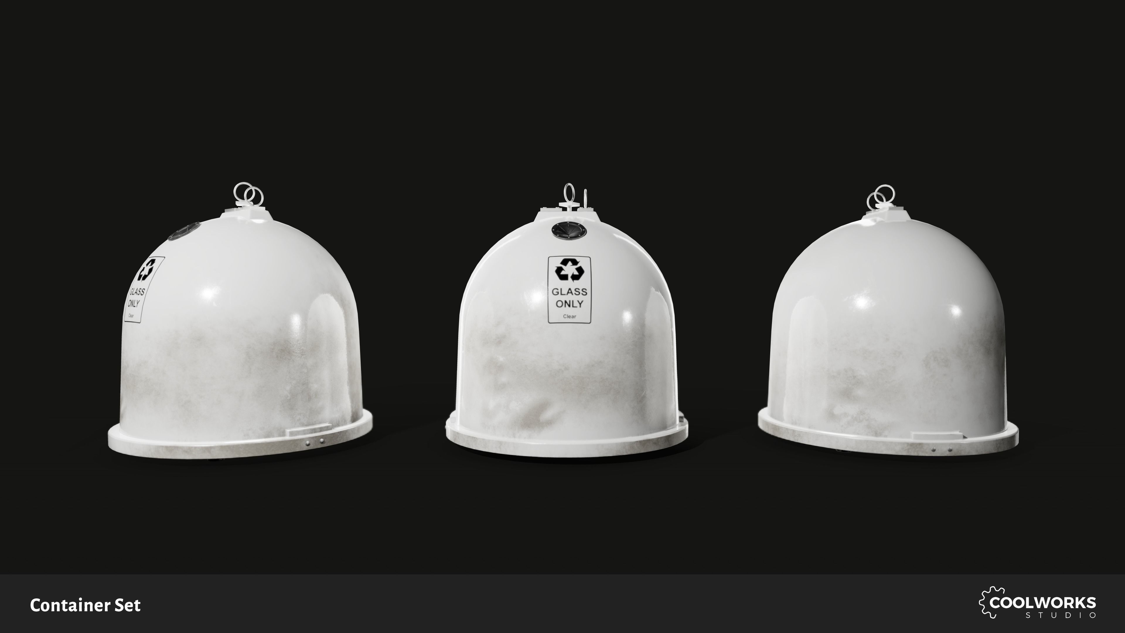 Container Set Low-poly 3D model_32