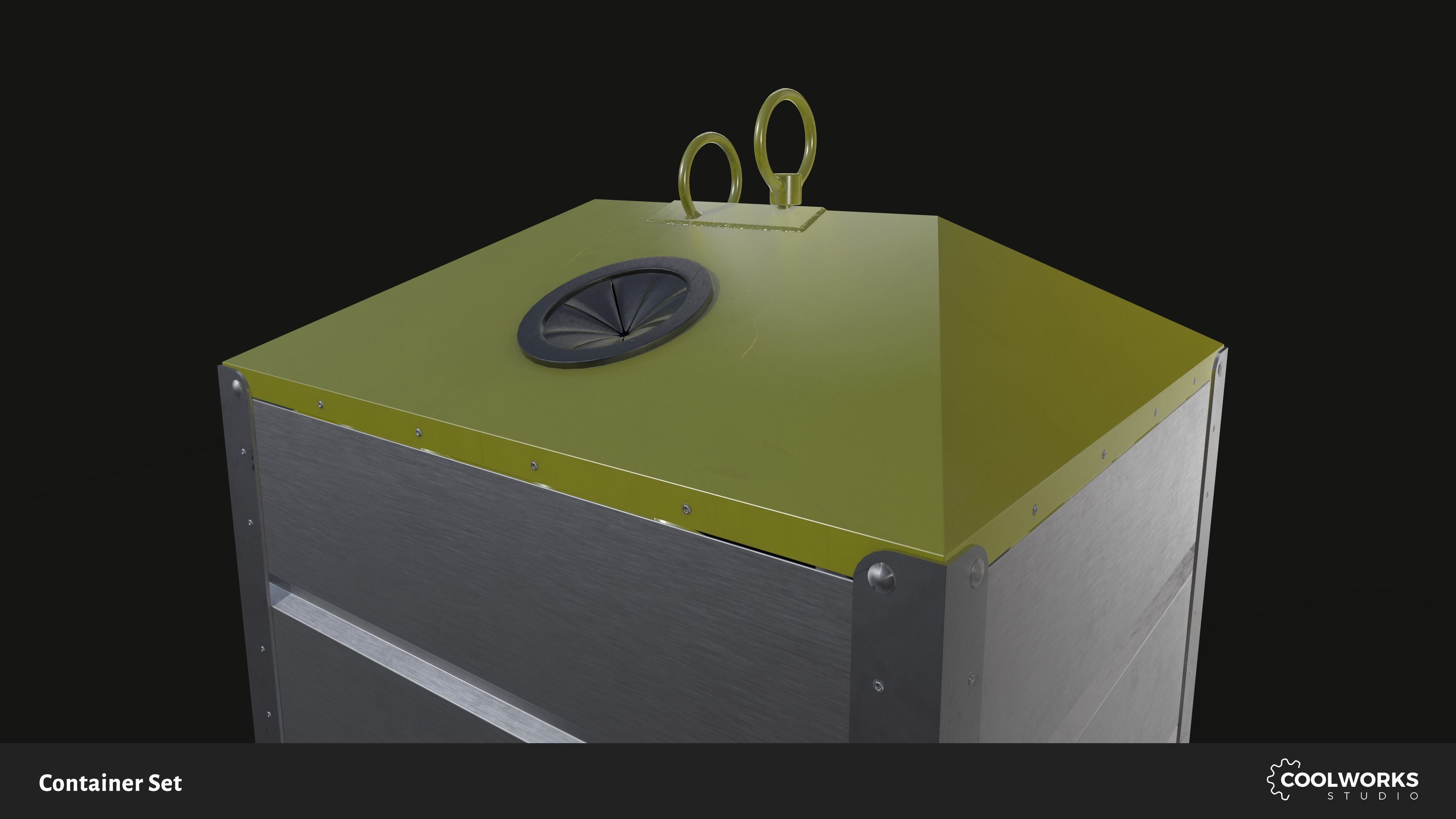 Container Set Low-poly 3D model_23