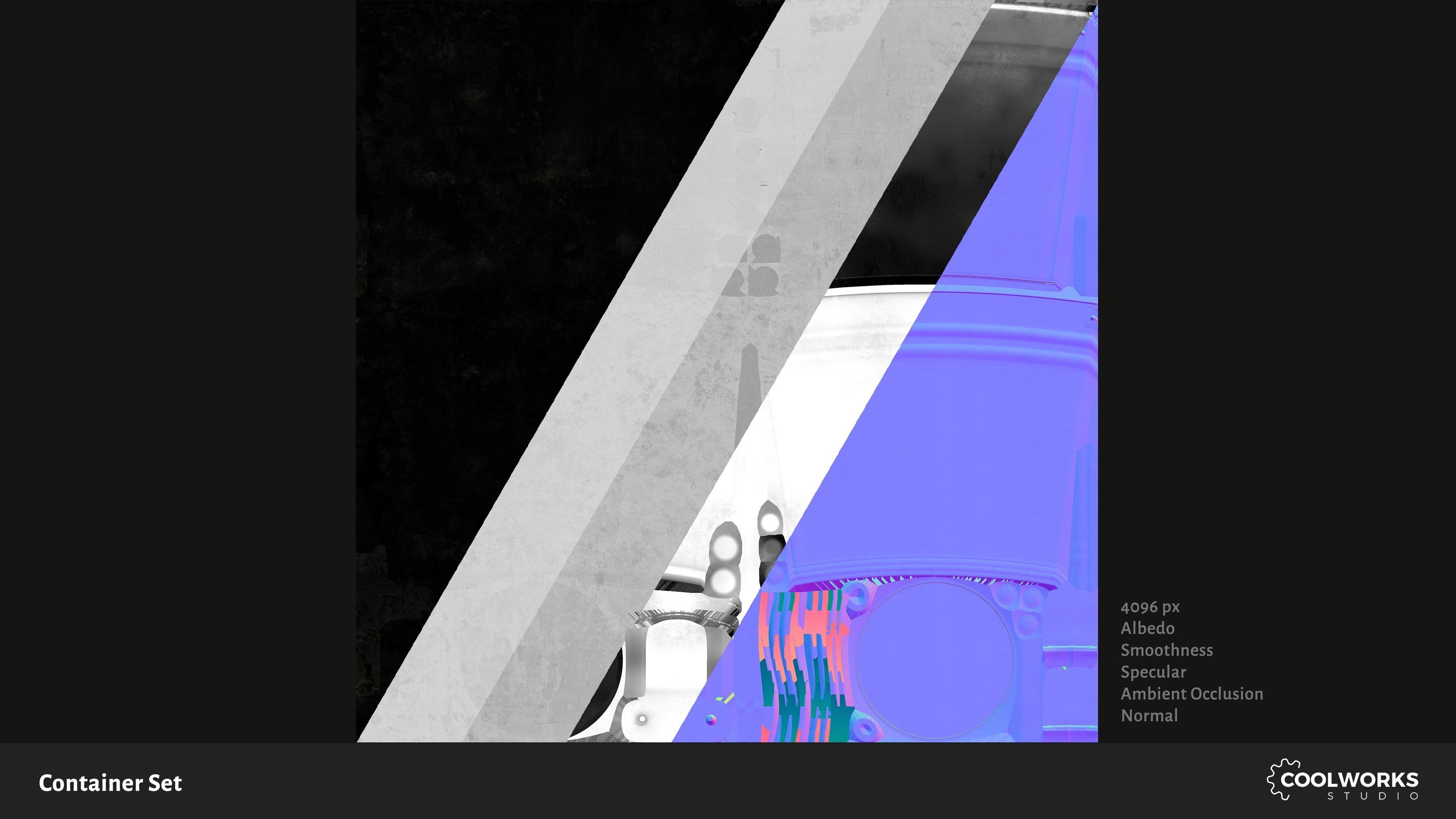 Container Set Low-poly 3D model_86