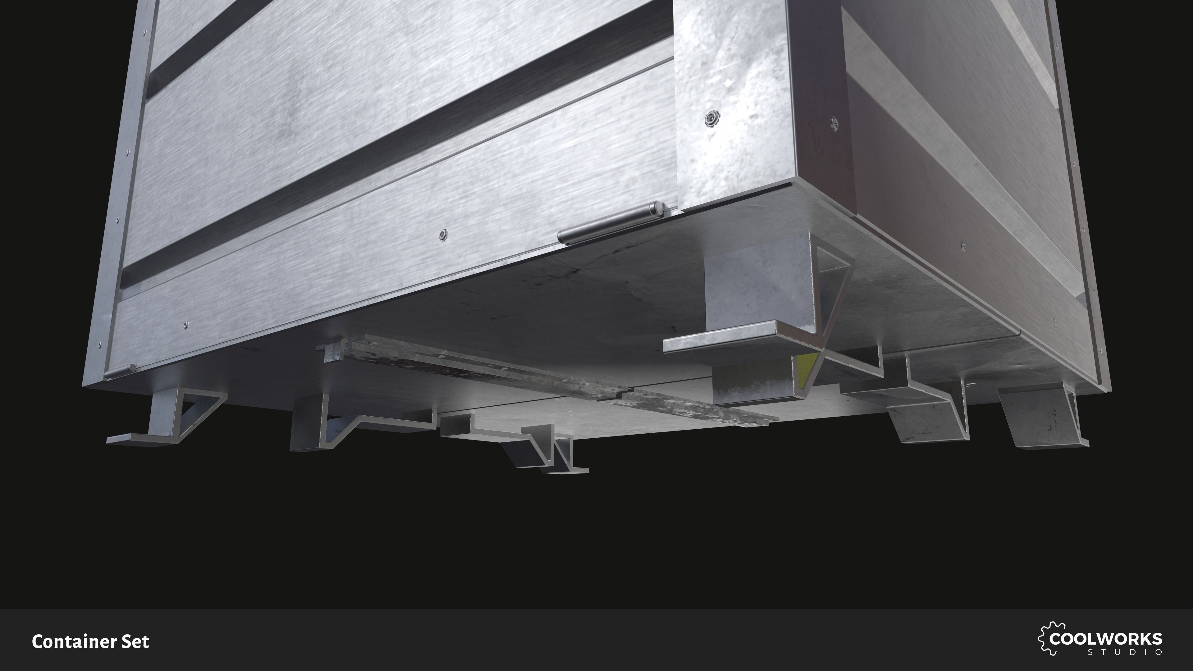 Container Set Low-poly 3D model_24