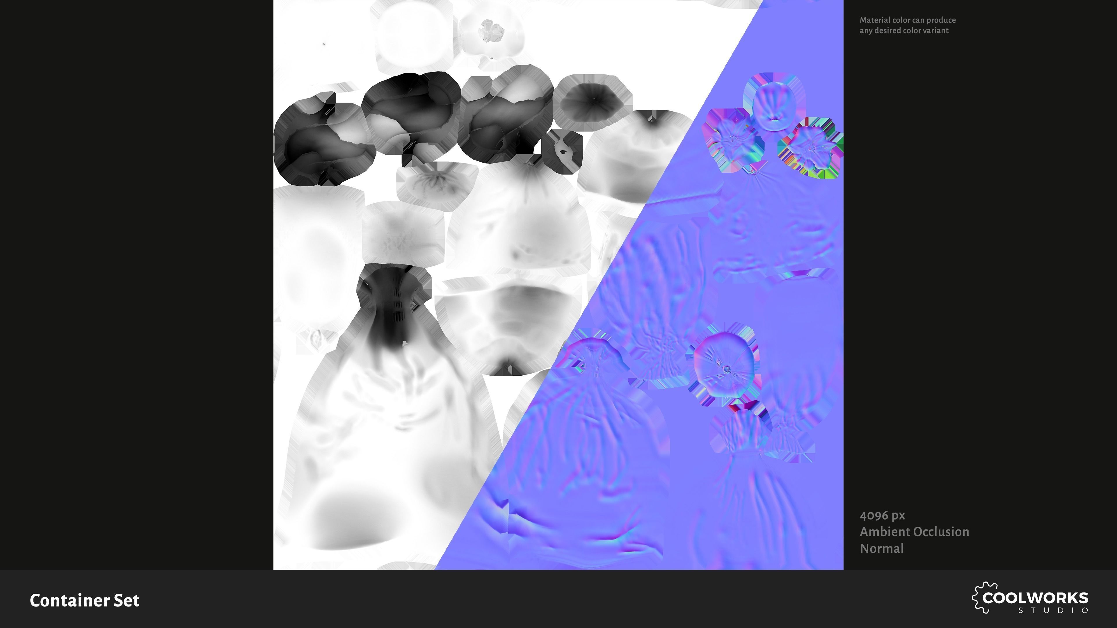 Container Set Low-poly 3D model_78