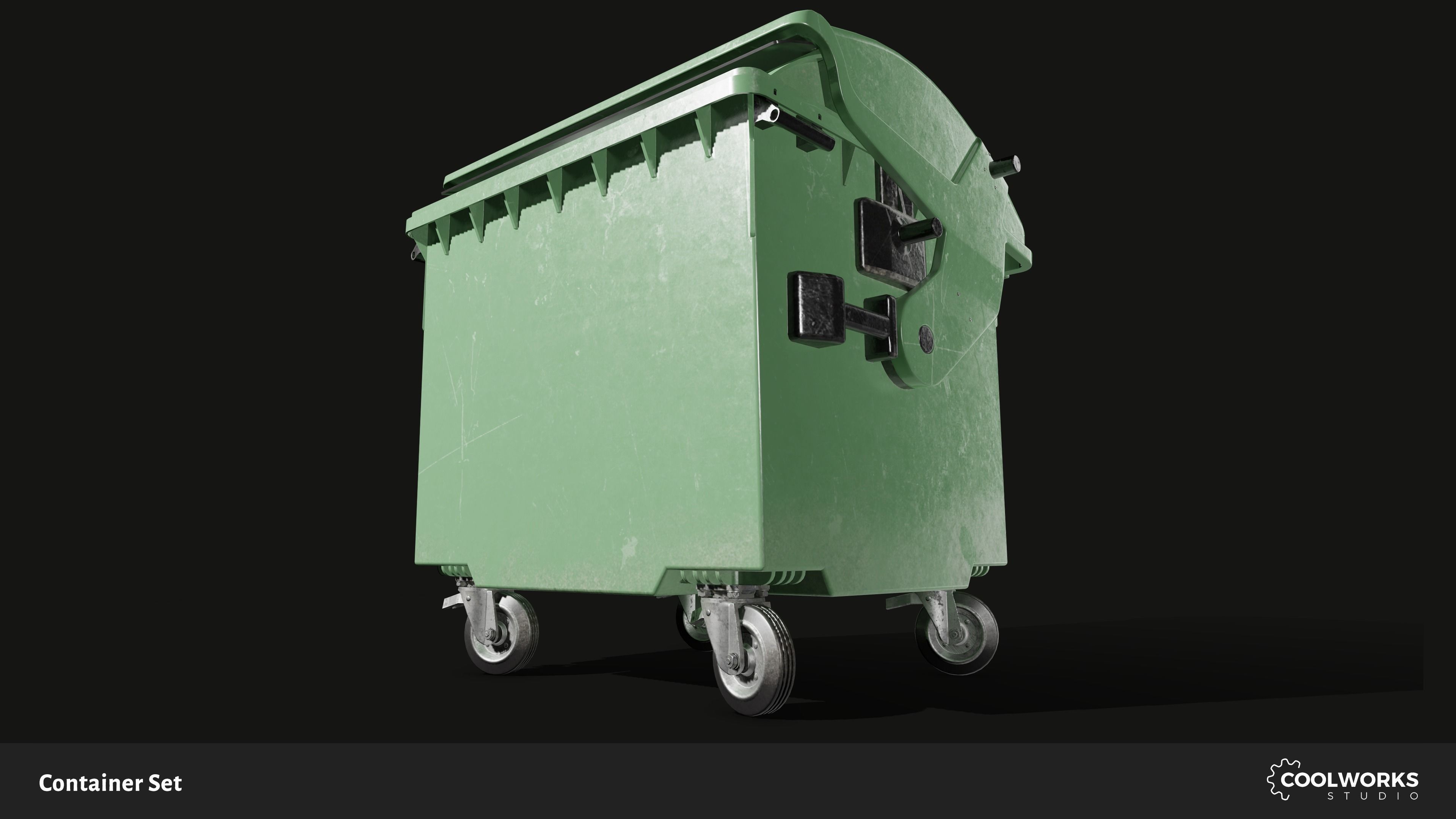 Container Set Low-poly 3D model_45