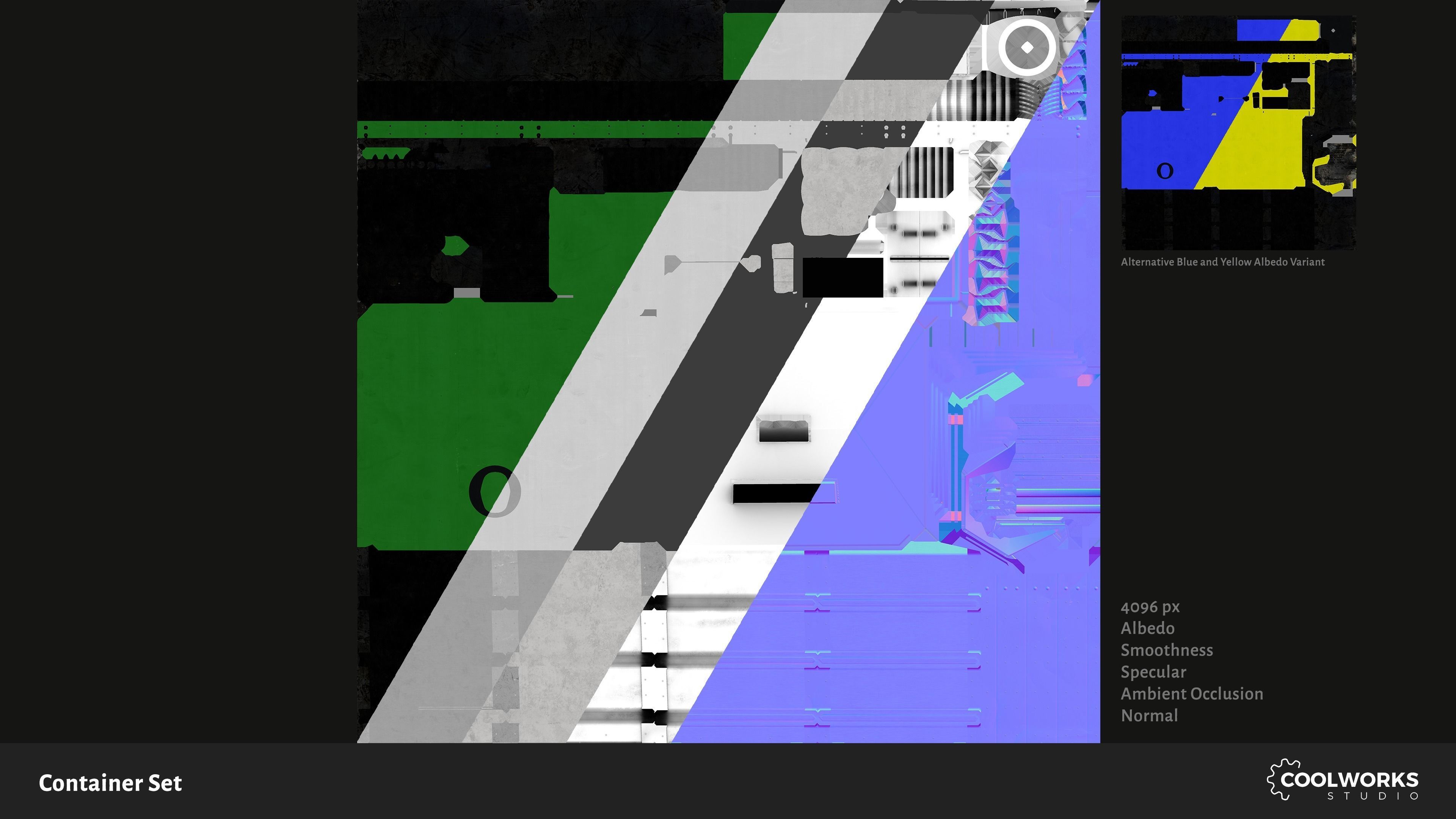 Container Set Low-poly 3D model_28