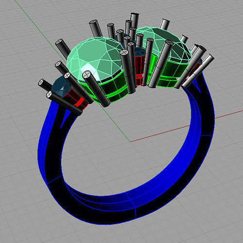 Double oval  rings cad jewellery design course 3D print model 3D print model