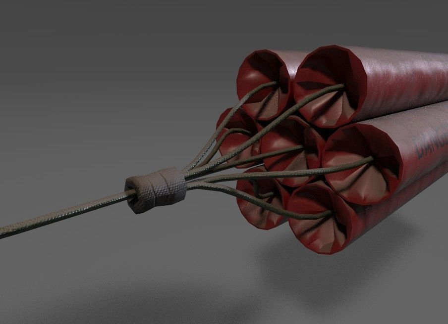 Simple Dynamite Low-poly 3D model_9