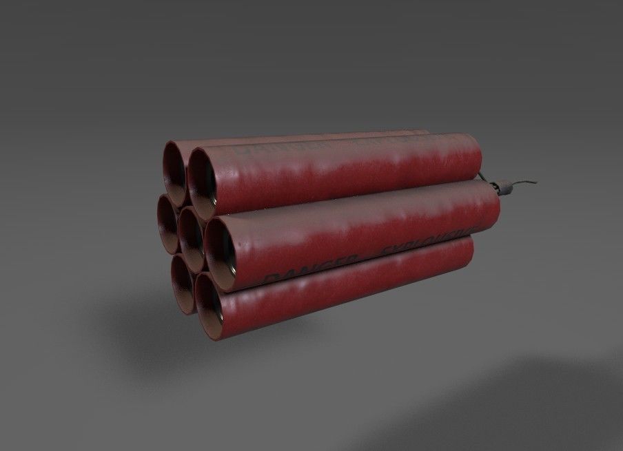 Simple Dynamite Low-poly 3D model_5