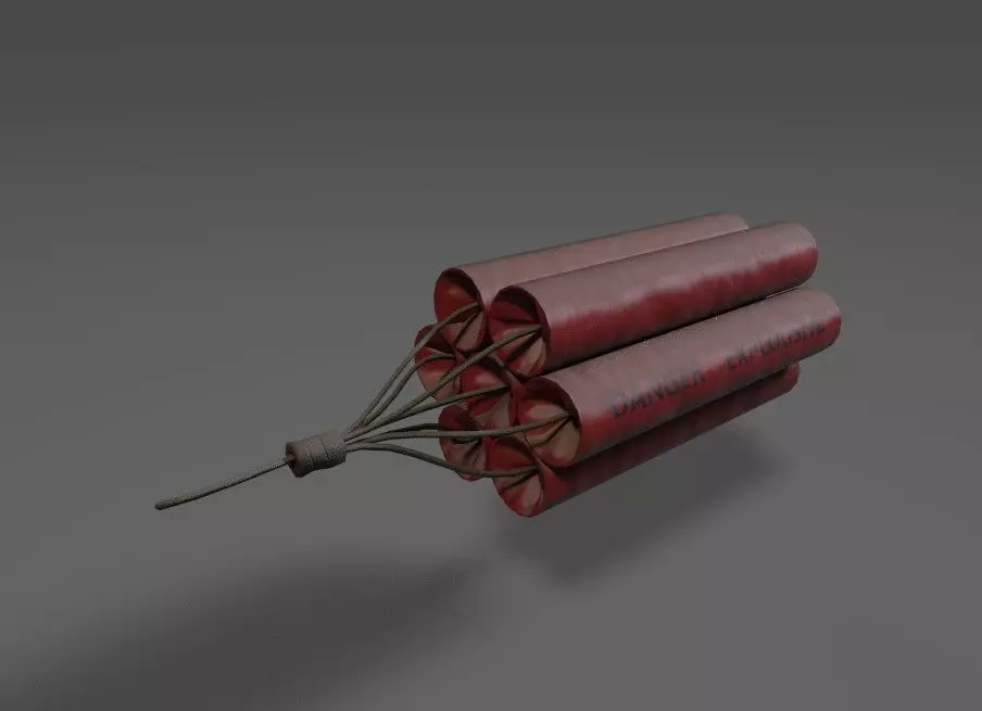 Simple Dynamite Low-poly 3D model_0