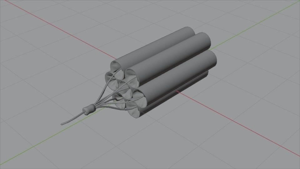 Simple Dynamite Low-poly 3D model_1