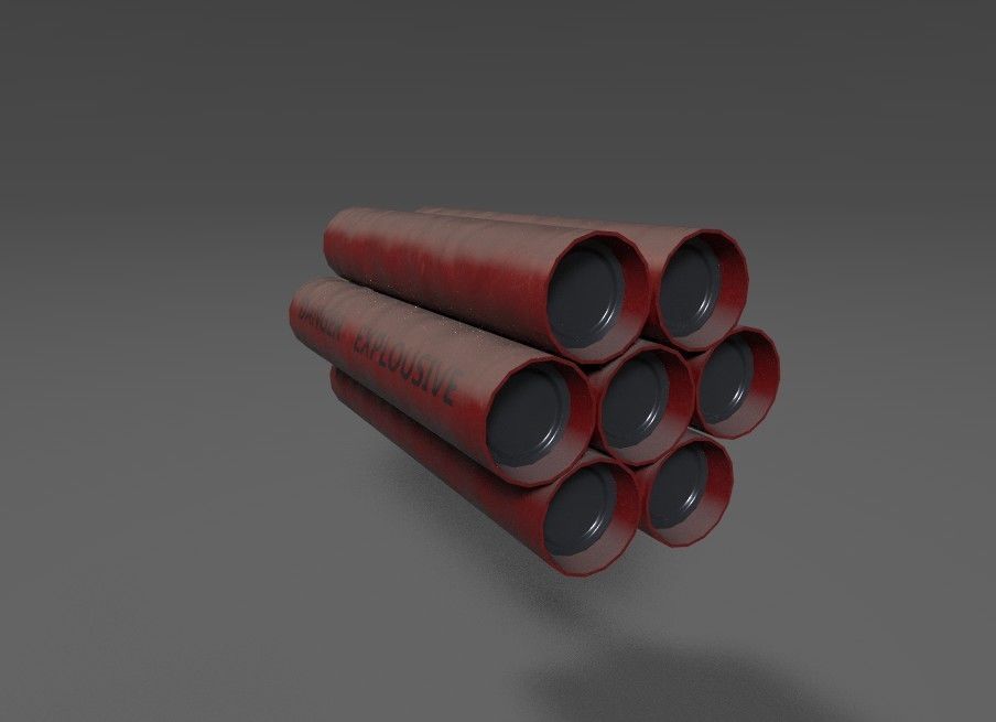Simple Dynamite Low-poly 3D model_4