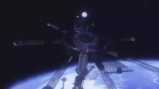 Space elevator Sci-FI 3D model 3D model