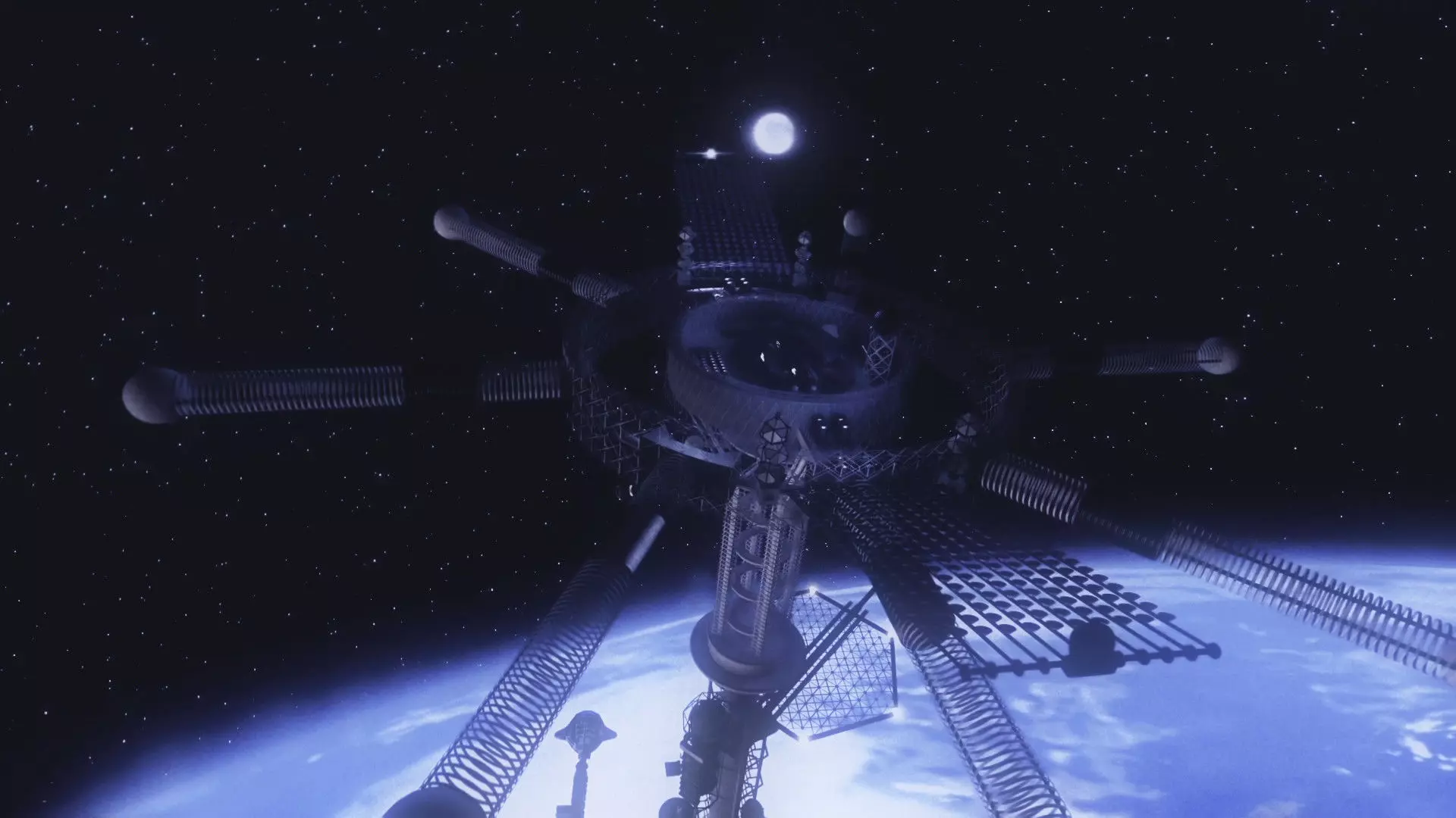 Space elevator Sci-FI 3D model 3D model_0
