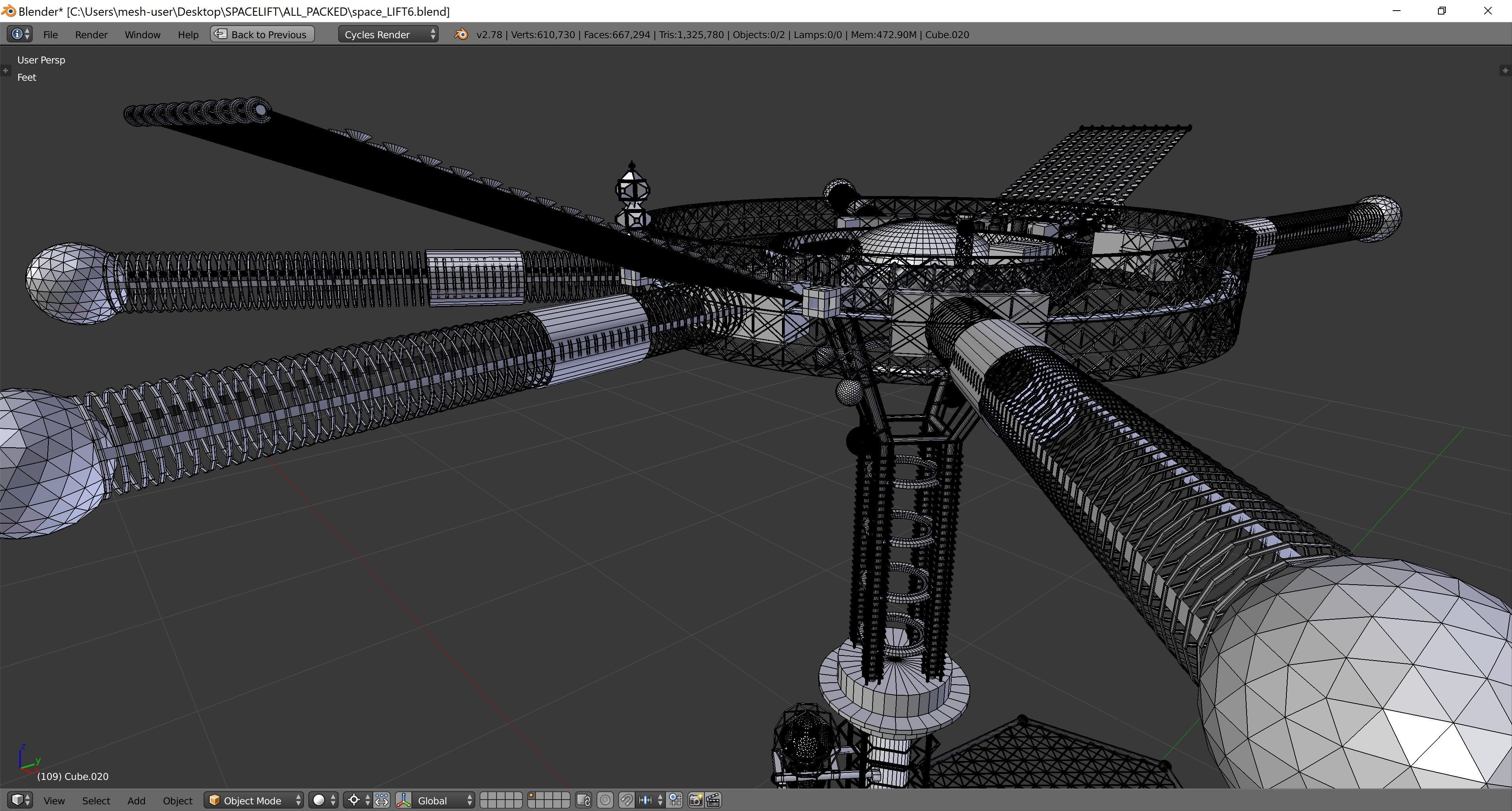 Space elevator Sci-FI 3D model 3D model_7