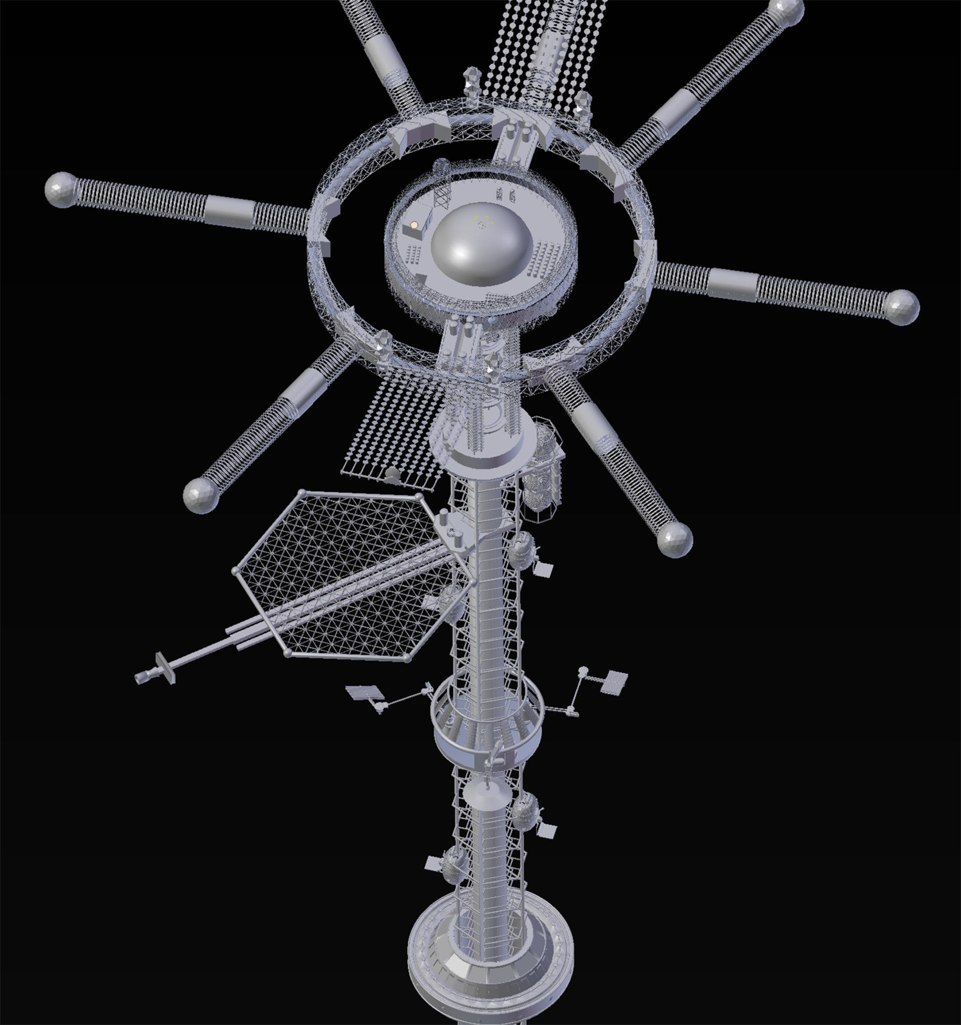 Space elevator Sci-FI 3D model 3D model_3