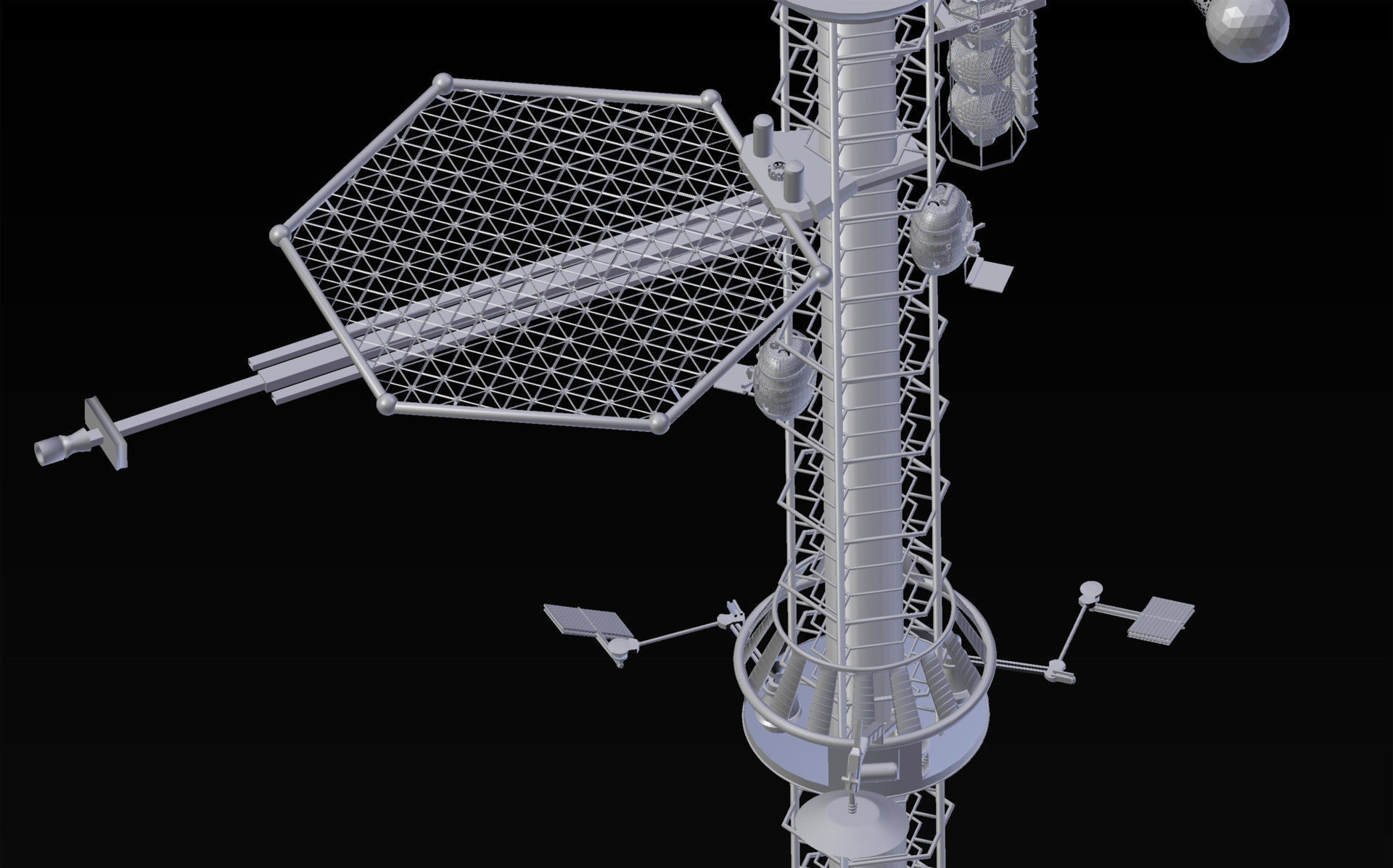 Space elevator Sci-FI 3D model 3D model_5