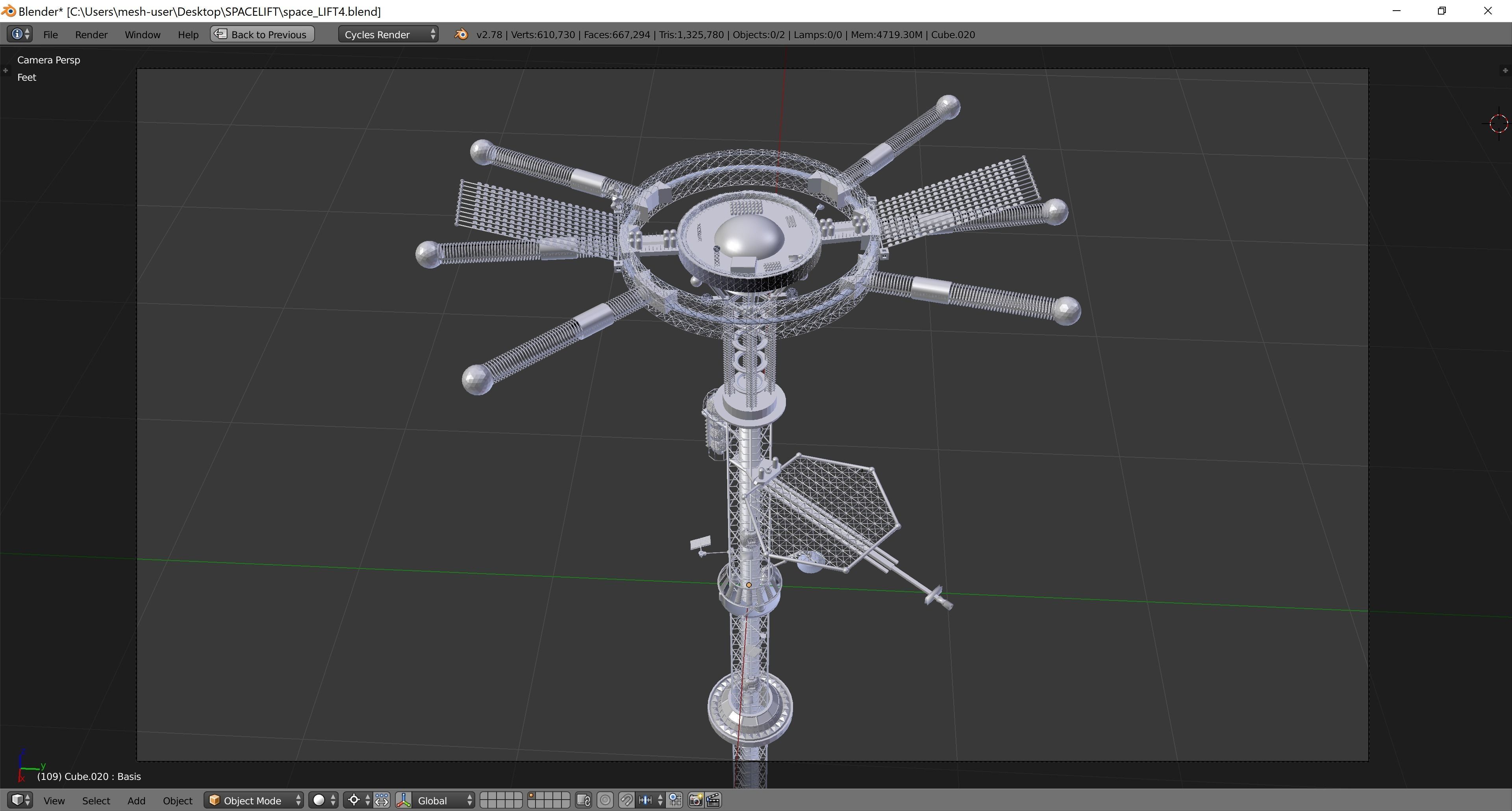 Space elevator Sci-FI 3D model 3D model_6