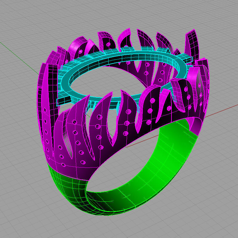 3D Printable fashion ring AN55 3D print model_4
