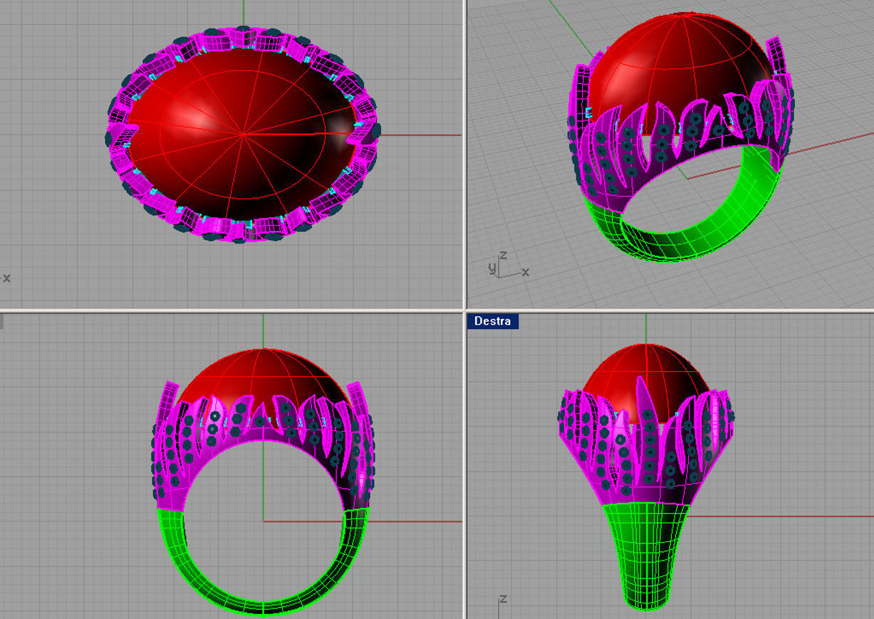 3D Printable fashion ring AN55 3D print model_3