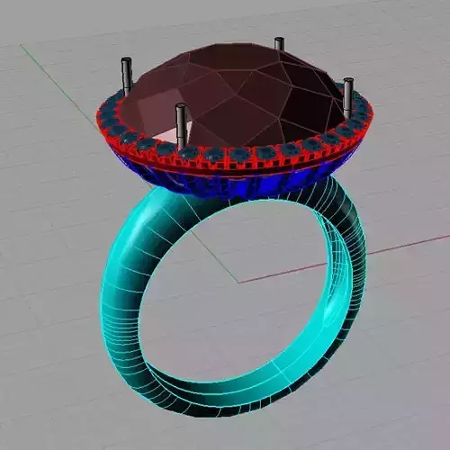 Round ruby Ring 3D print model