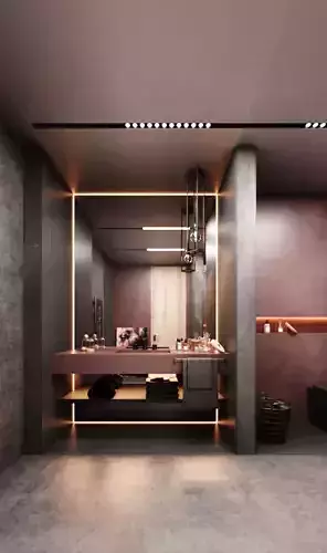 Modern Bathroom Scene - Corona Renderer