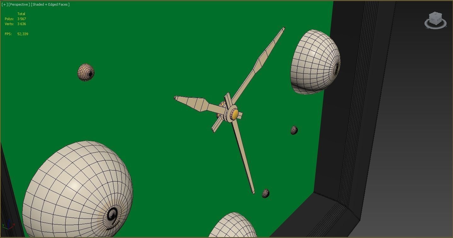 Wall clock billiard 3D model_8