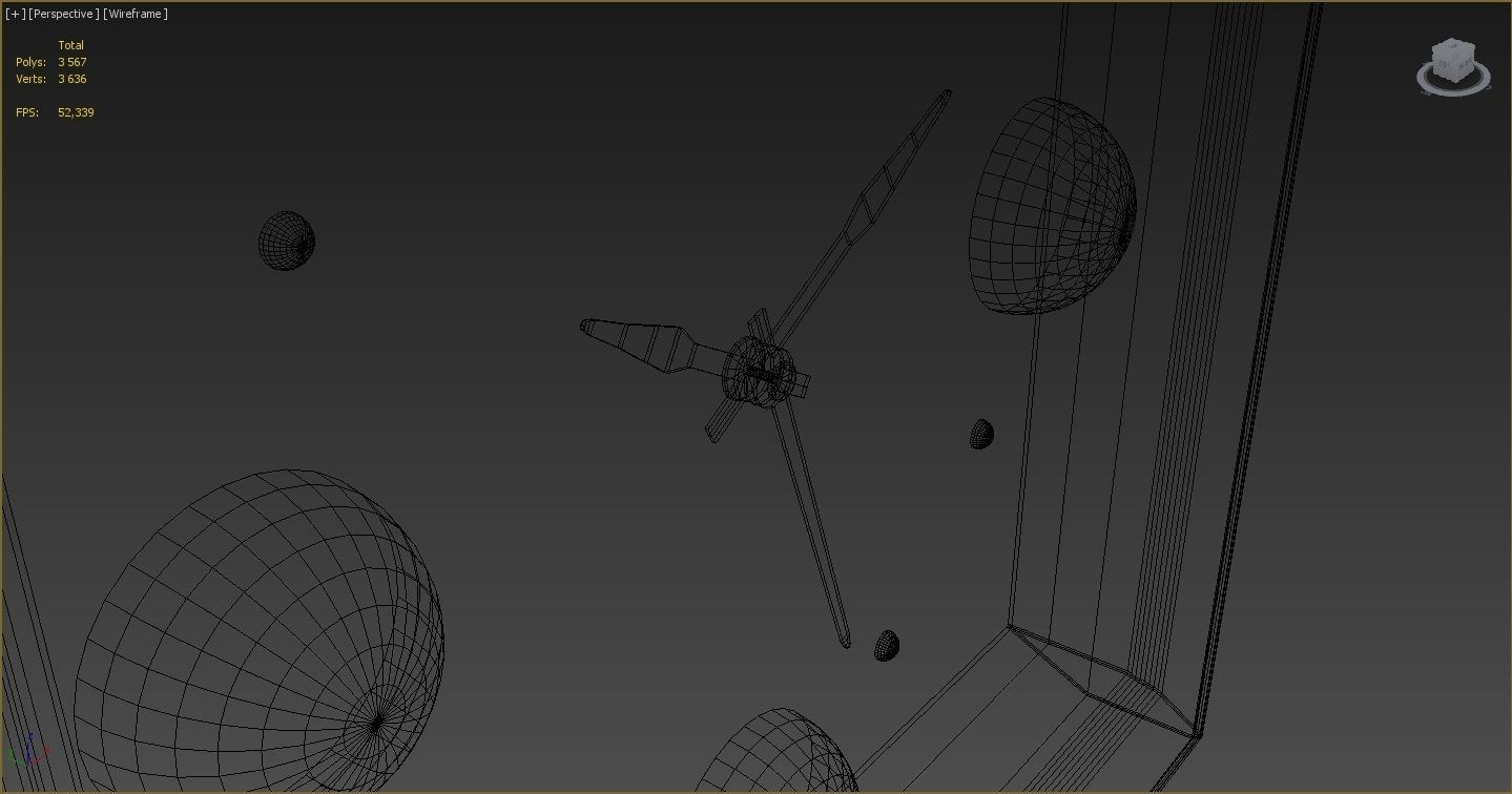 Wall clock billiard 3D model_9