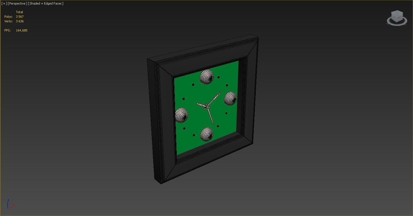 Wall clock billiard 3D model_6