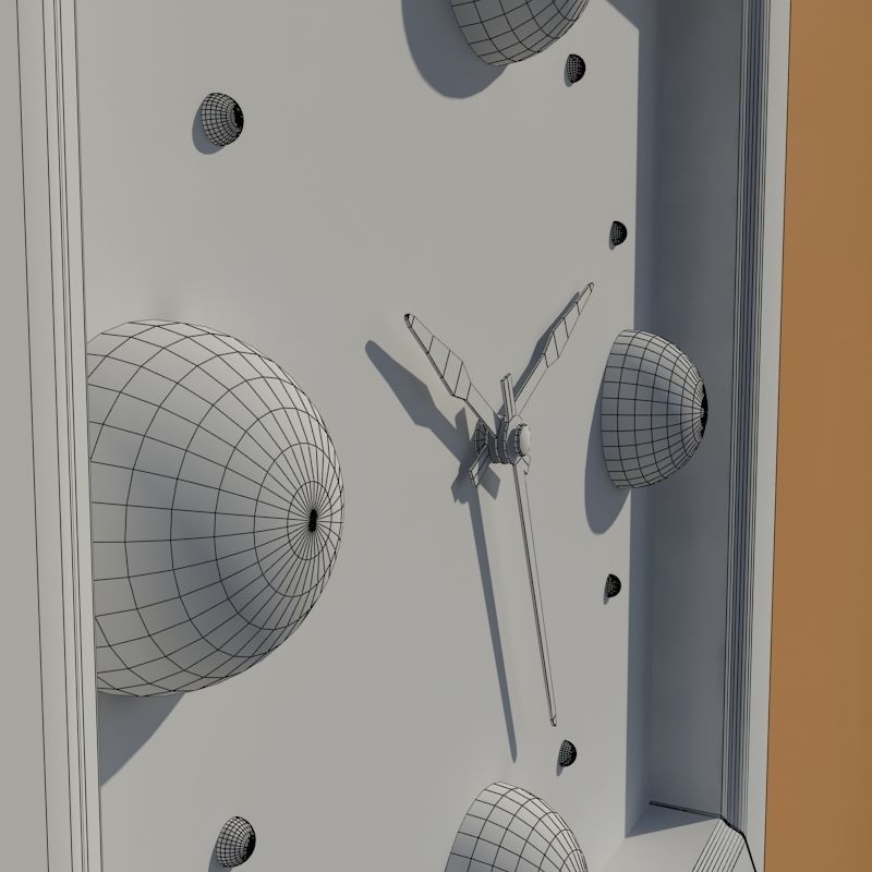 Wall clock billiard 3D model_5
