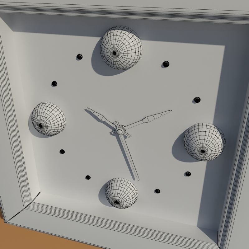 Wall clock billiard 3D model_4