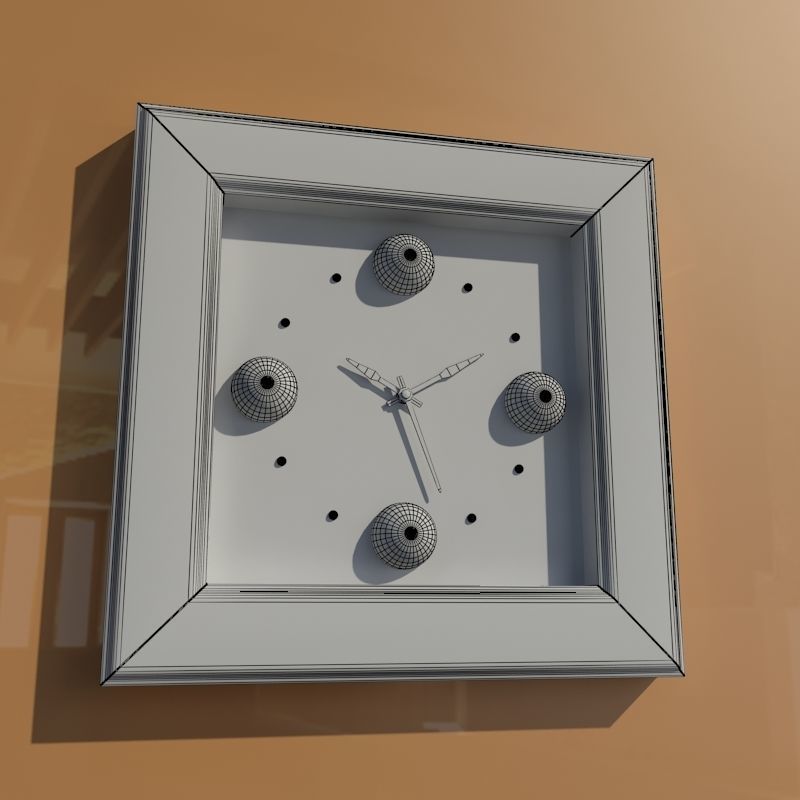 Wall clock billiard 3D model_3