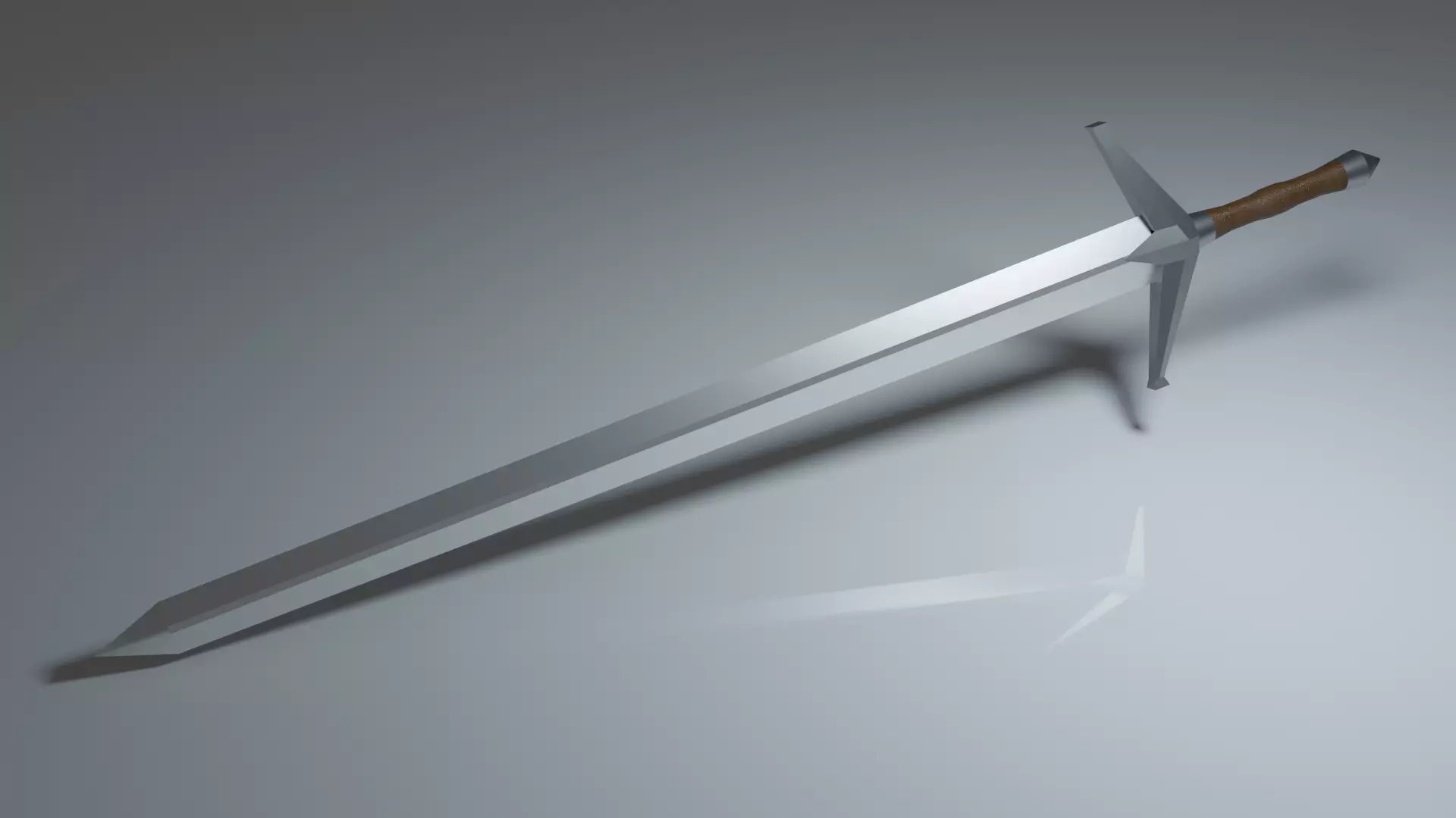 LongSword sword Low-poly 3D model_0
