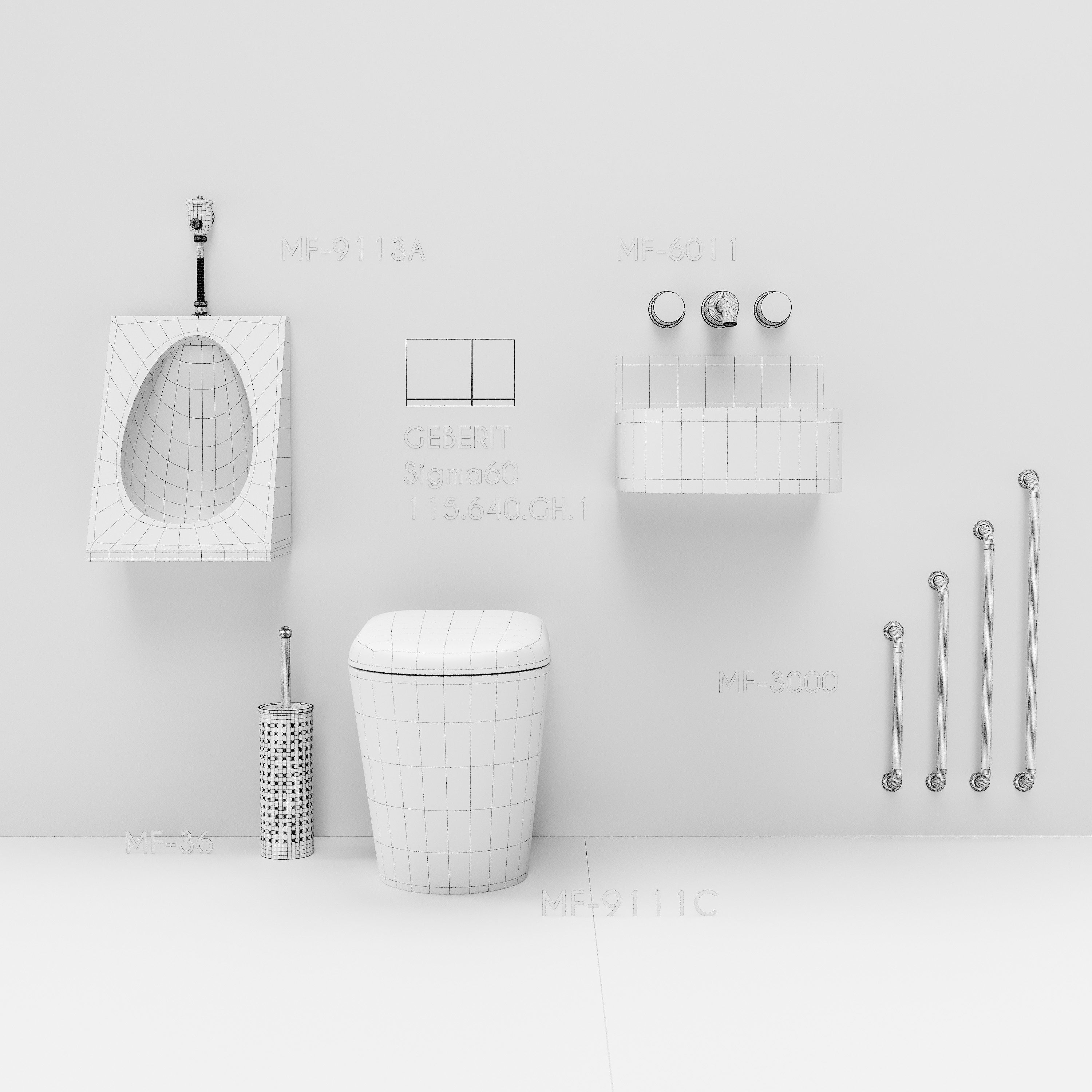 Stainless Steel WC 3D model_16