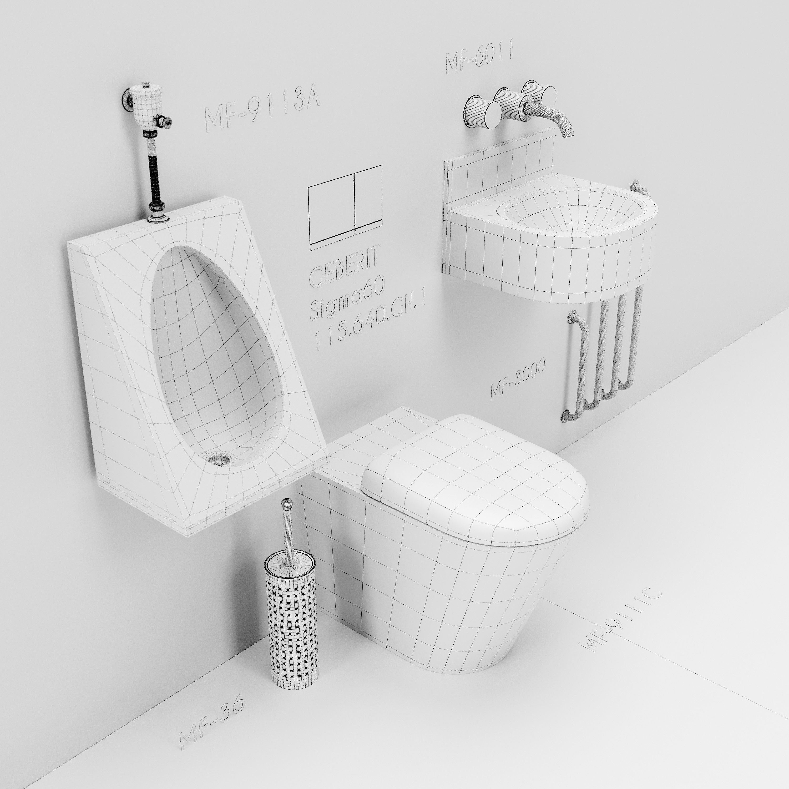 Stainless Steel WC 3D model_12