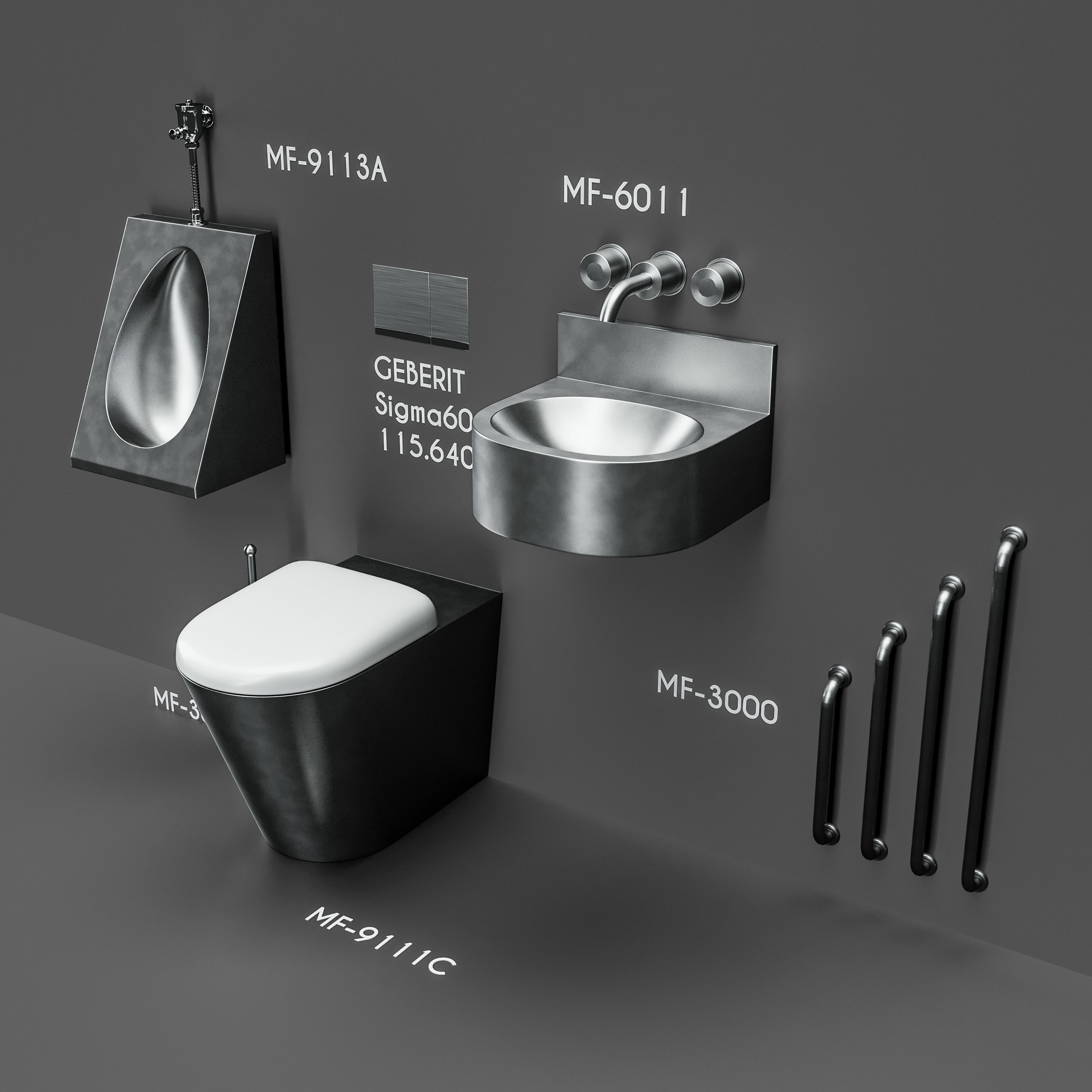 Stainless Steel WC 3D model_3