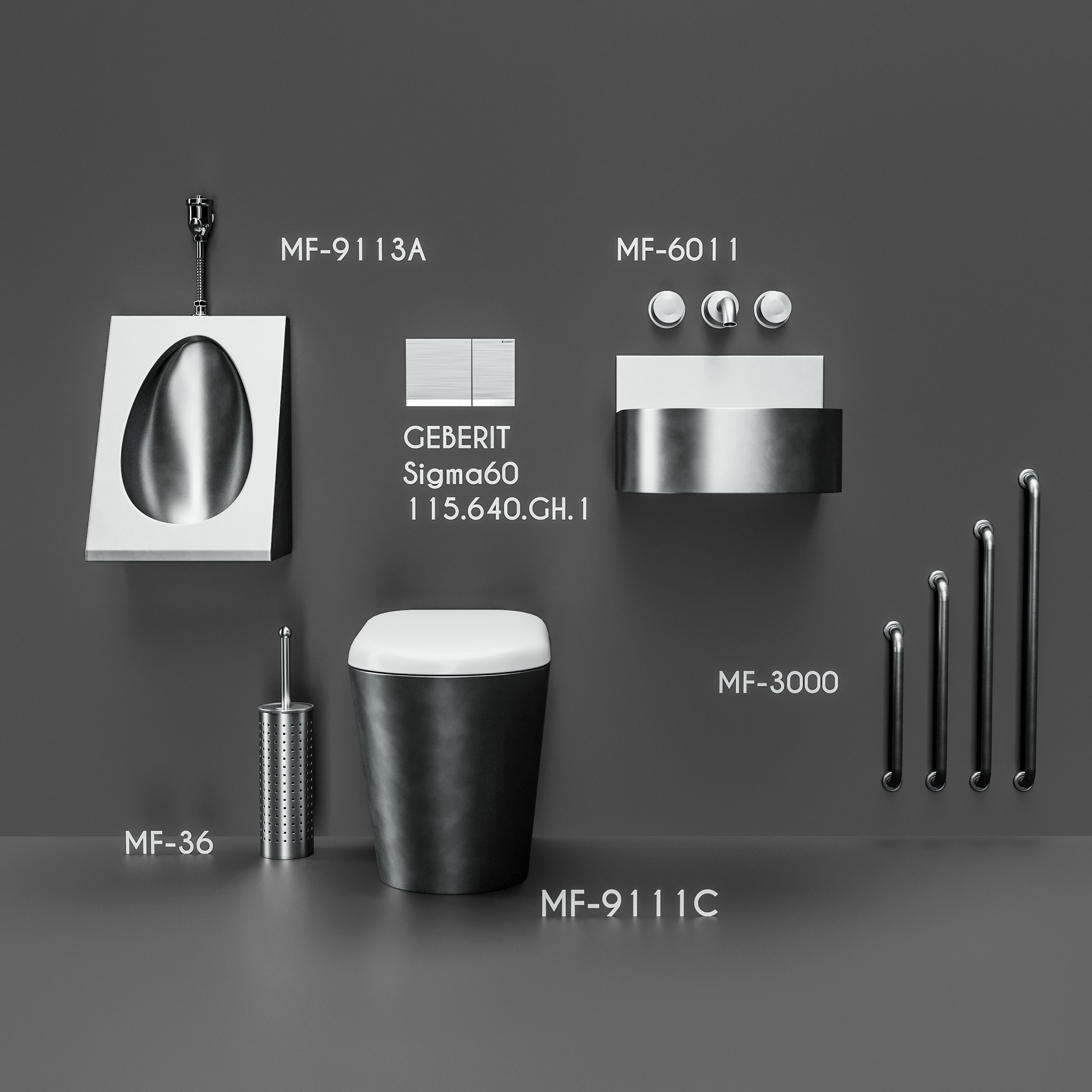 Stainless Steel WC 3D model_4