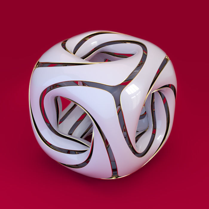 rounded cube 3D model_0