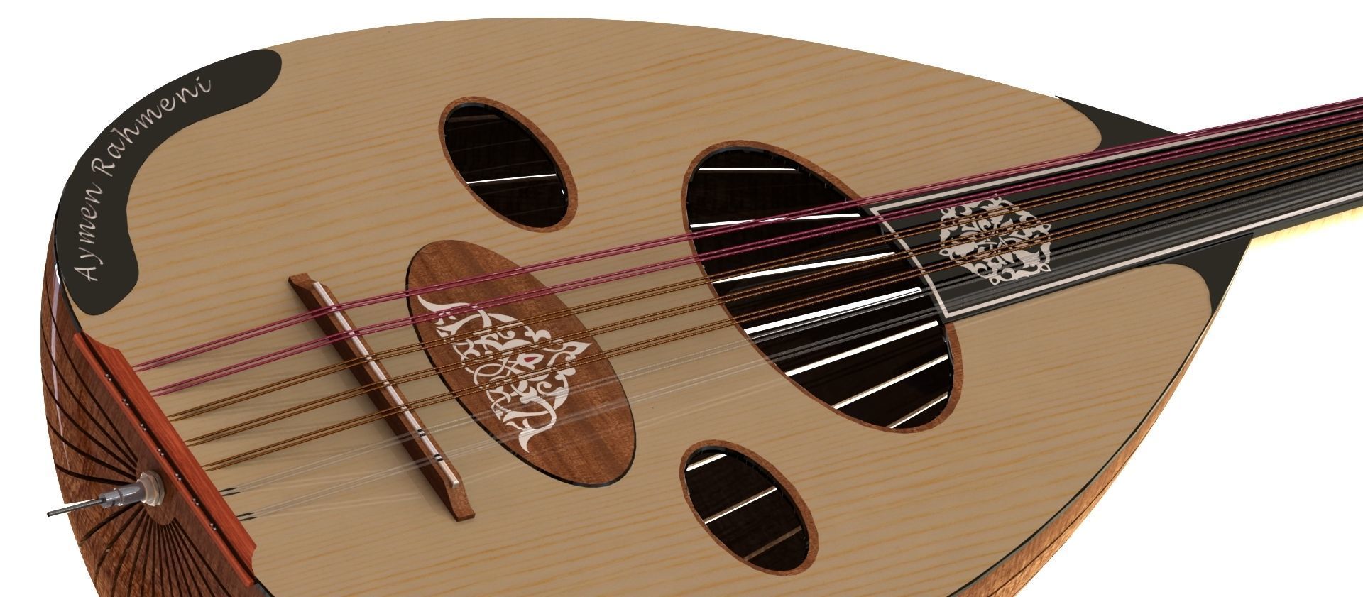 3D real scale IRAKI Oud 3D model_3