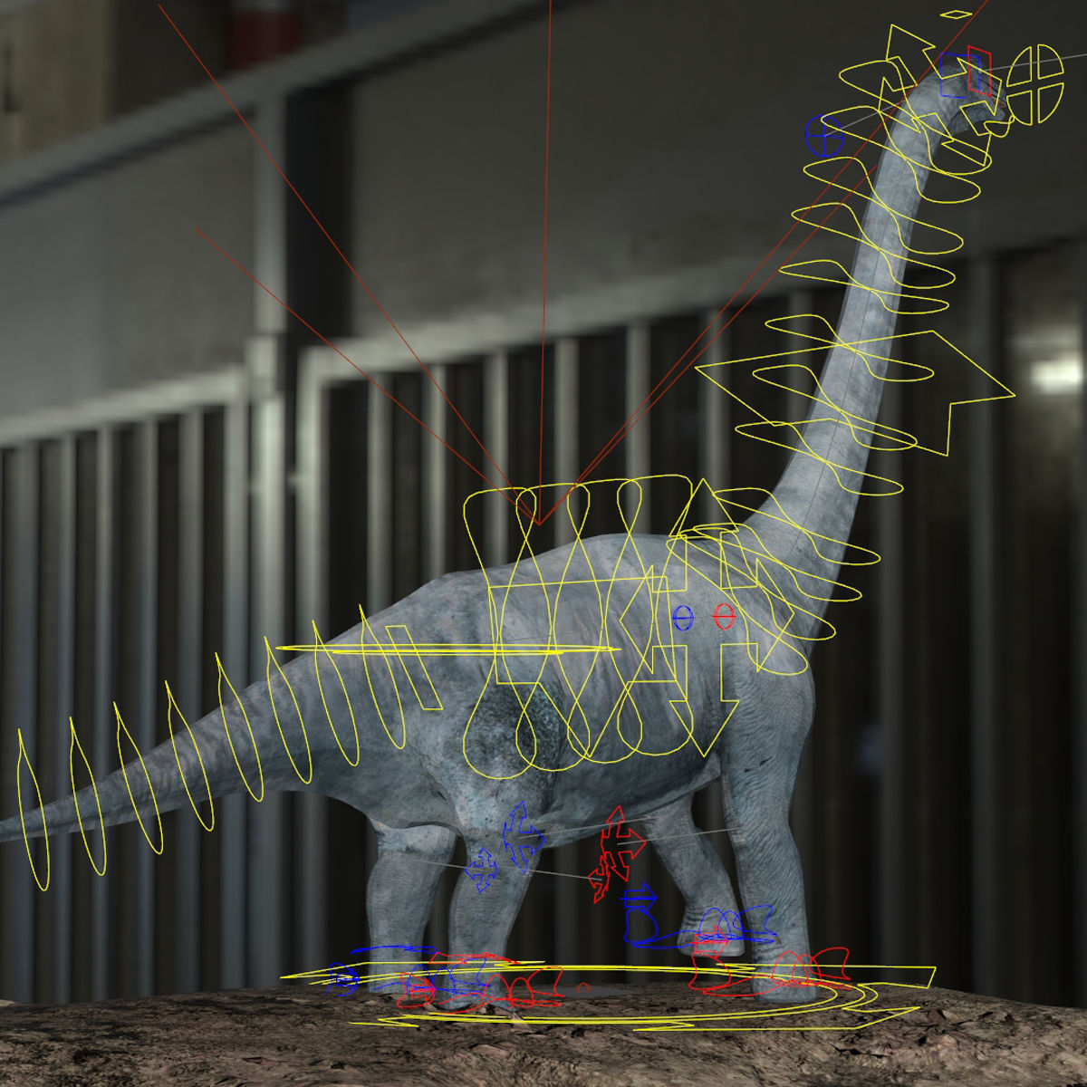 Brachiosaurus Rigged Low-poly 3D model_15