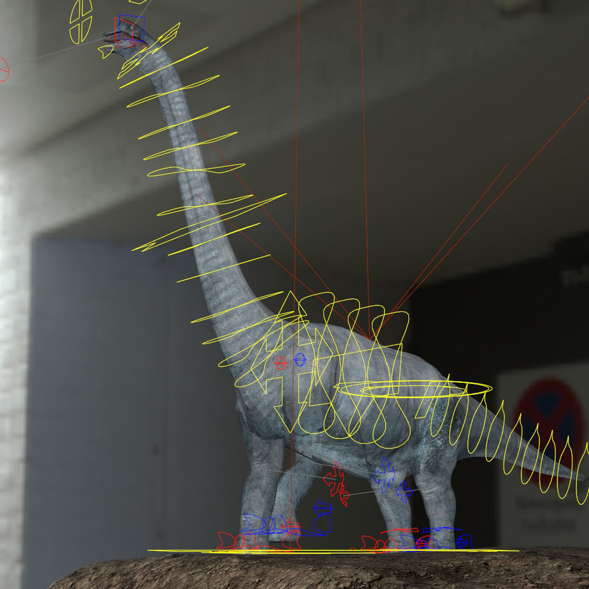 Brachiosaurus Rigged Low-poly 3D model_14