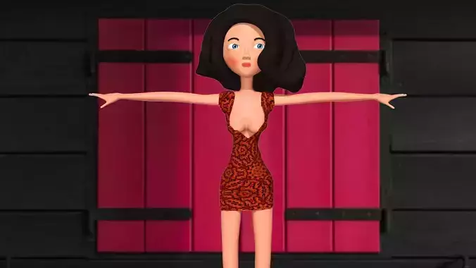 free model of a woman in a dress with textures 46