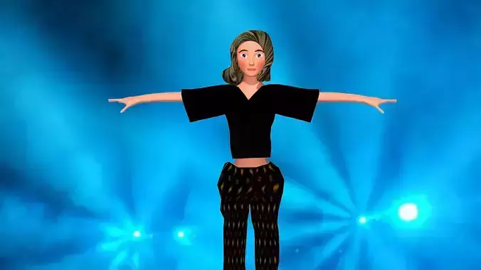 free model of a woman in pants with textures 6