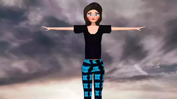 free model of a woman in a pants with textures 7