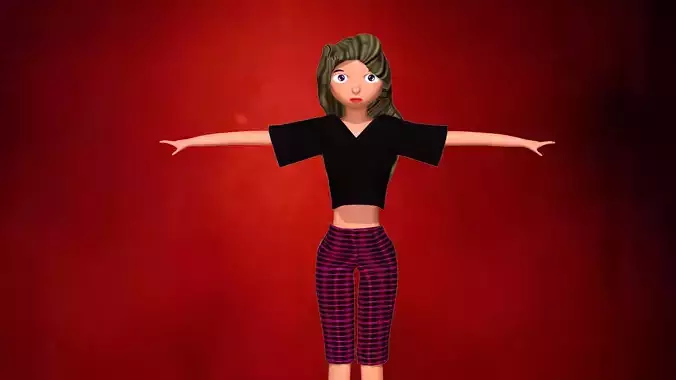 free model of a woman in pants with textures 8