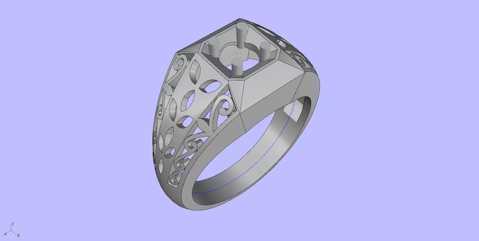 Antique Engangement Ring 3D print model_0