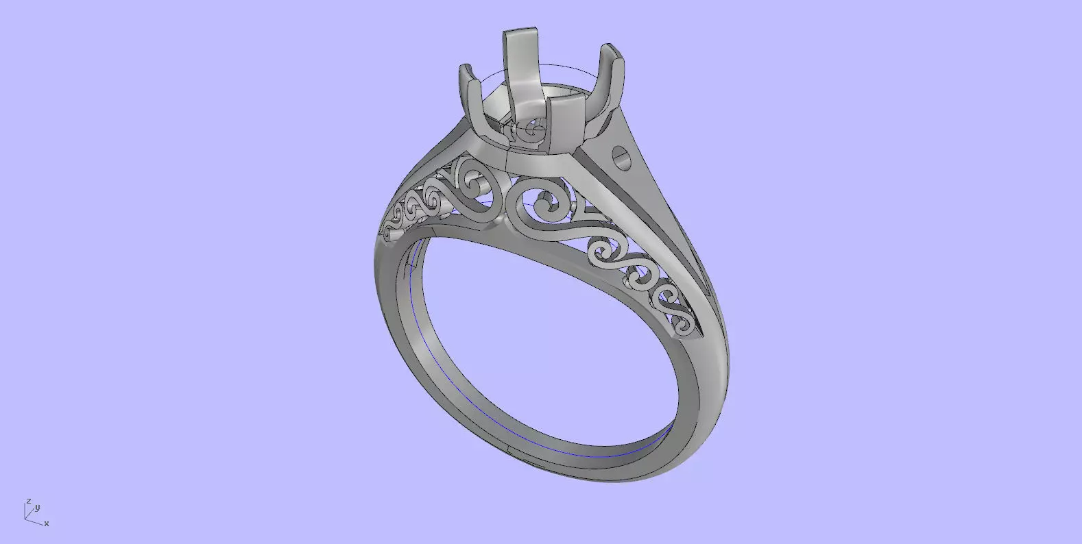 Antique Engangement Ring 3D print model_0
