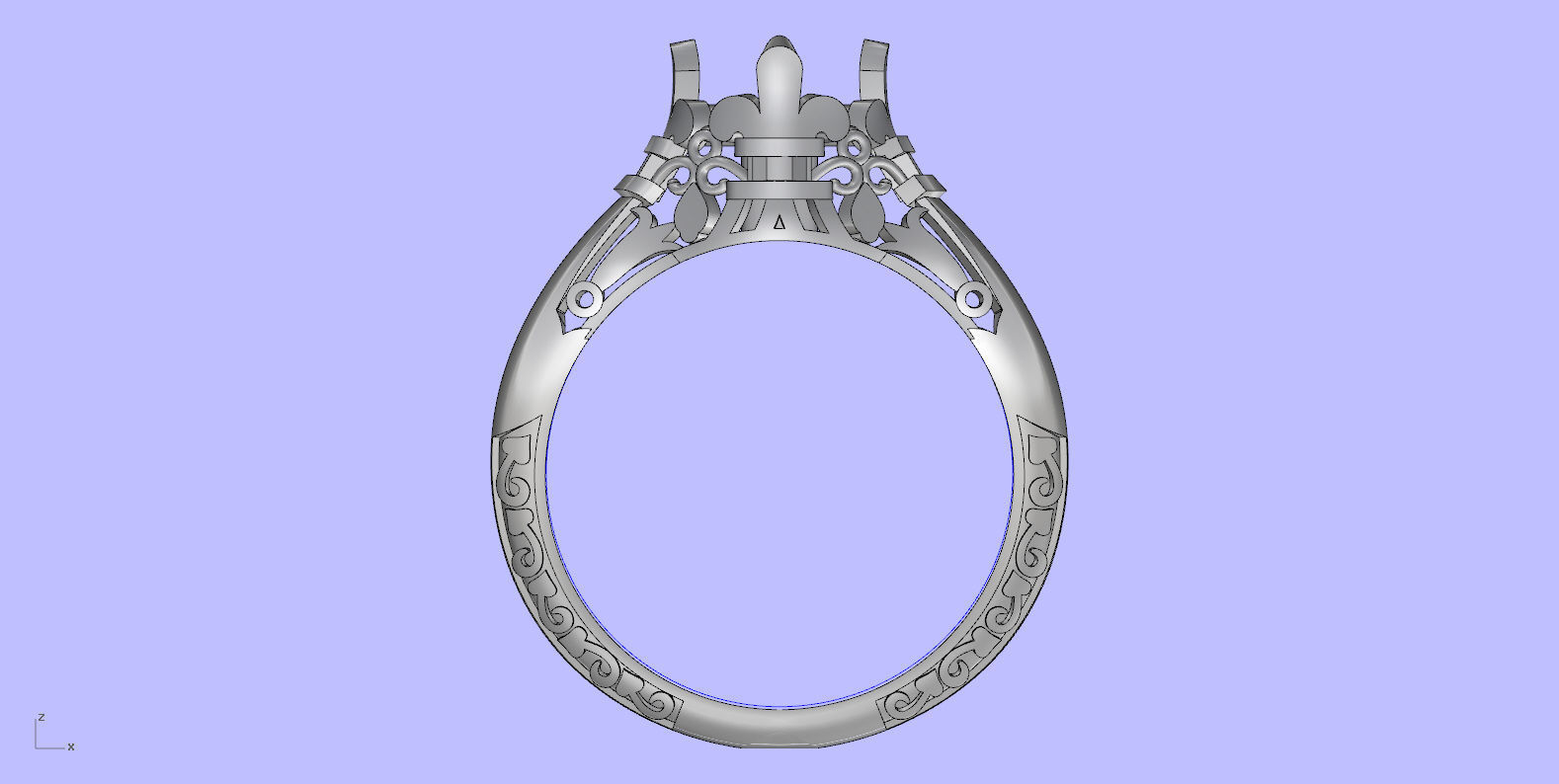 Antique Engangement Ring 3D print model_1