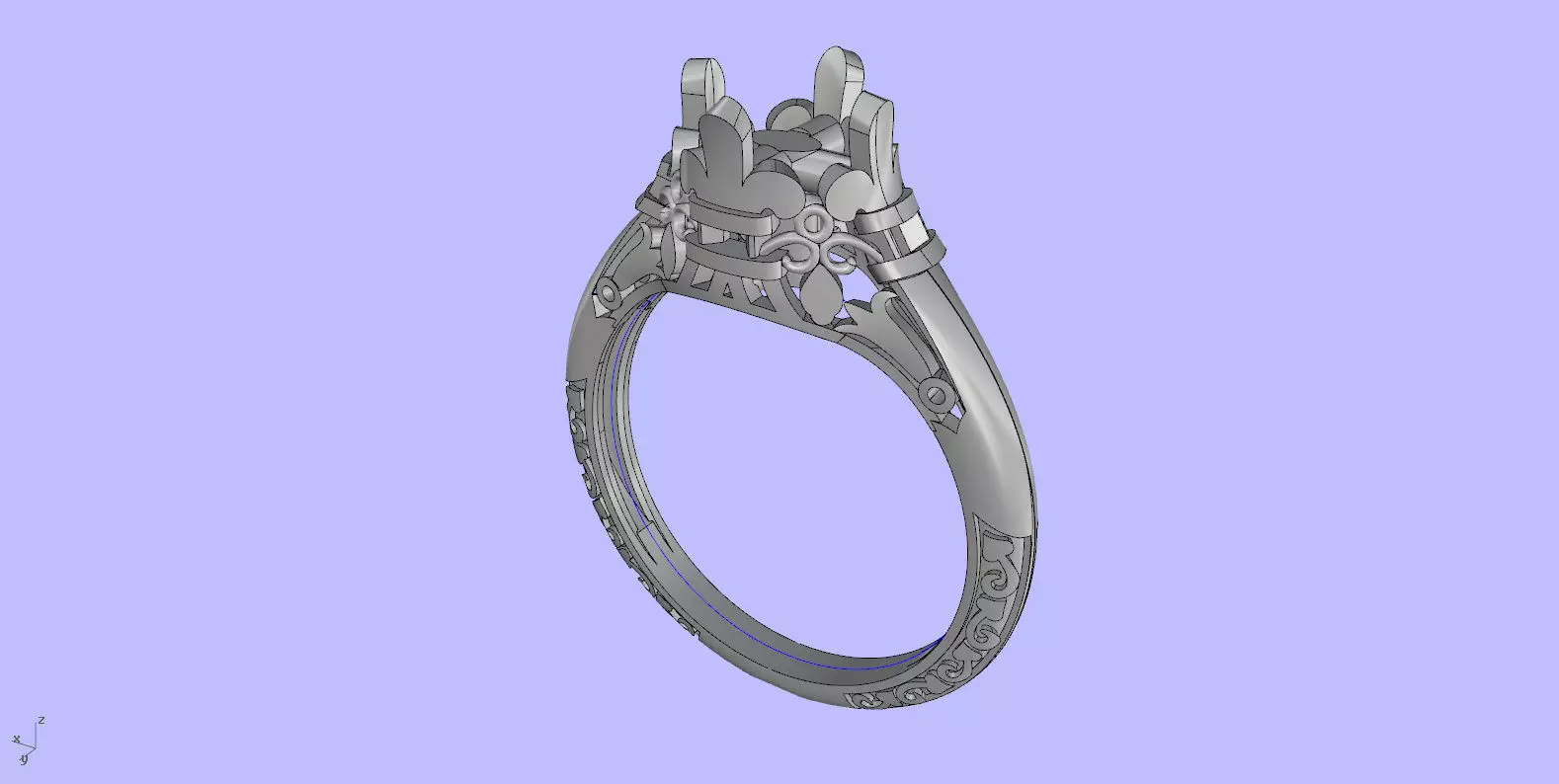 Antique Engangement Ring 3D print model_0