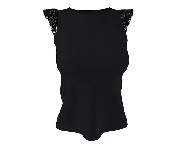 Stylish Designer Women Cap Sleeve Top 3D model 3D model