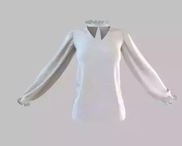 Stylish Designer Band Collar Top 3D model 3D model