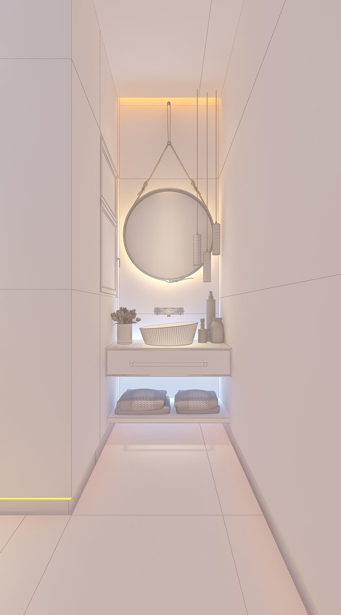 Modern Dark Bathroom 3D model_3
